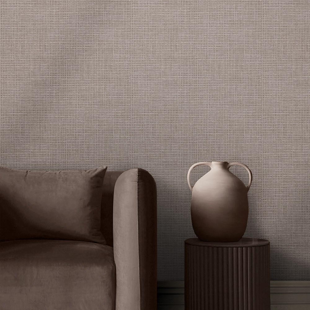 Rustic Weft Wallpaper 124100 by Graham & Brown in Stone Cream